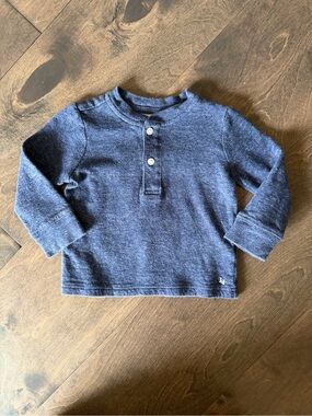Janie and Jack Navy Blue Long-Sleeve Henley Top